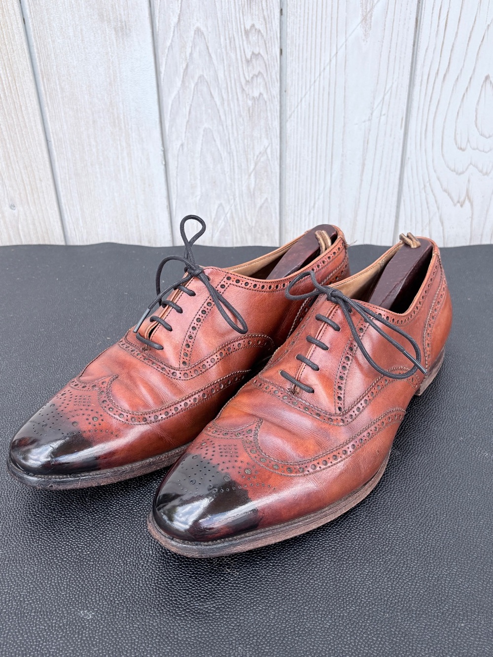 C&J Finsbury Brown Brogue Wingtip Oxfords